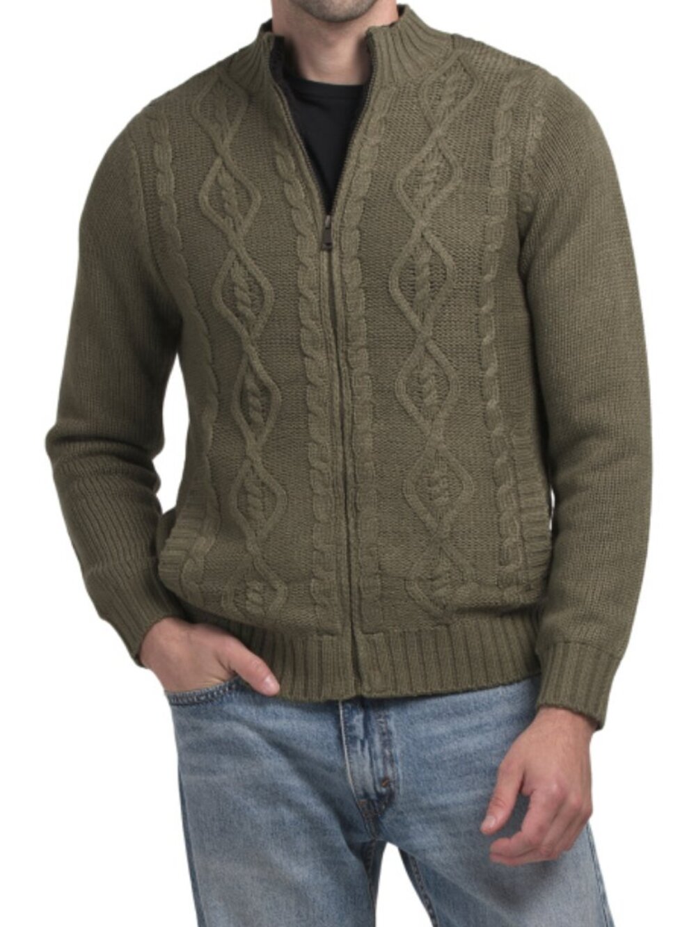 FRYE Cabled Soft Lined Sweater